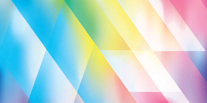 Colorful Abstract Geometric Background With Pastel Diagonal Triangles And Light Prism Gradient