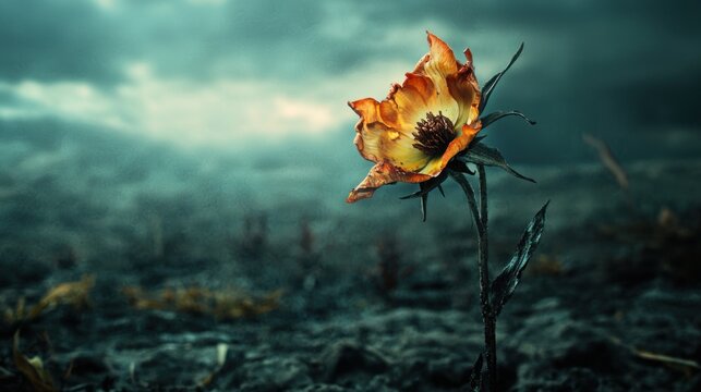 A metaphorical image of a wilted flower representing emotional bitterness