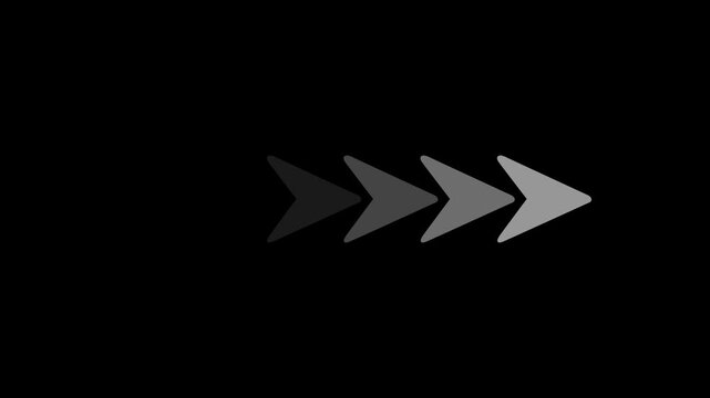 Series of grey arrows moving forward motion direction progress movement next motion direction progress movement next