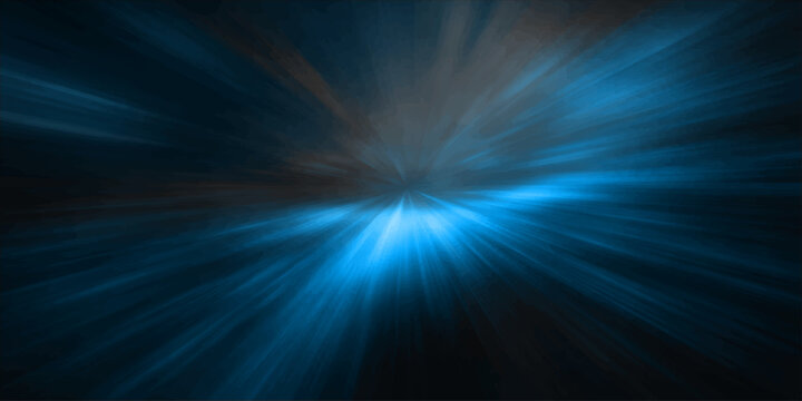 A vibrant blue abstract background features a brilliant light burst with glowing energy rays and sparkling star flare patterns creating a dynamic motion design