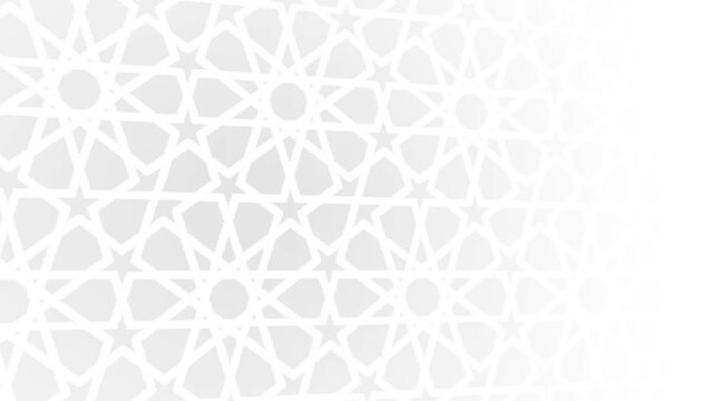 Seamless Loop White Arabic Arabesque Geometric Motion Background