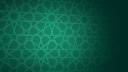 Fototapeta premium Green Islamic Geometric Pattern Background with Traditional Arabic Star Motif and Arabesque Ornament