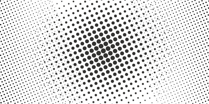 Dotted gradient halftone background. Horizontal seamless dots pattern in pop art style. Abstract modern stylish texture. Vector illustration.