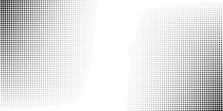 Dotted gradient halftone background. Horizontal seamless dots pattern in pop art style. Abstract modern stylish texture. Vector illustration.