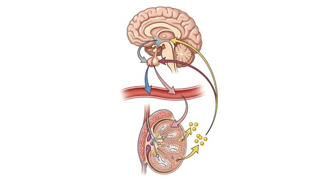 Testosterone Hormone Regulation System Illustration