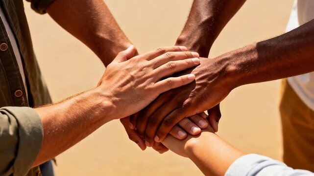 hands stacked together in unity