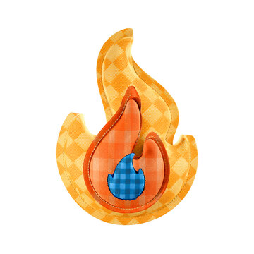 Embroidered Fabric Fire Flam Brazilian June Festival Element PNG