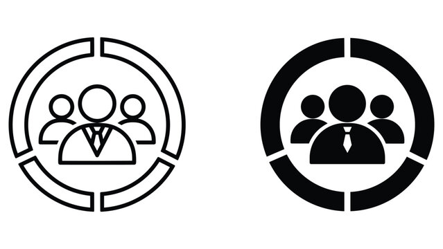 Team leader avatar icon within circular chart for organizational structure analysis