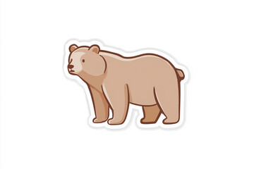 Naklejka premium Simple Bear Sticker Illustration