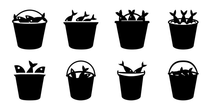 Black birds flying from flower pots illustration - Set of six black and white vector illustrations showing birds flying out of flower pots in various styles.
