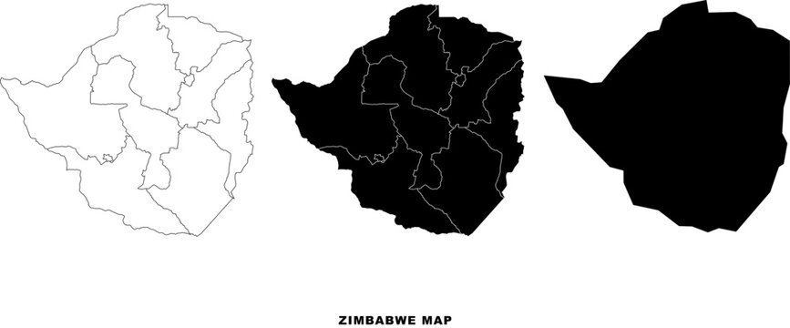 Detailed map of Zimbabwe with provinces and main cities
