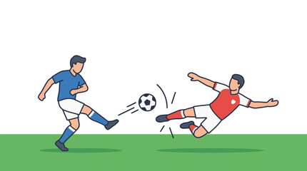 Soccer Match Vector Illustration with Striker and Goalkeeper © Ibrahim Haidar Zayn 
