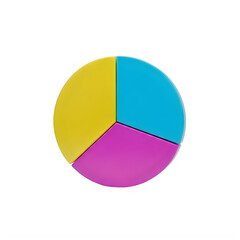 Obraz premium Colorful pie chart with three sections showing data distribution