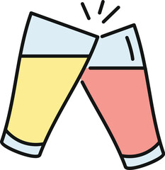 Fototapeta premium Glasses full of drinks clinking together signifying a celebration