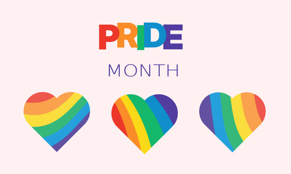 Pastel Pride Month Hearts Background