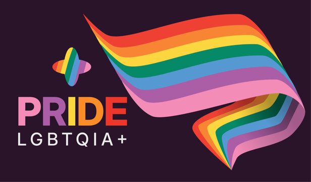 LGBTQIA Pride Flag Dark Background