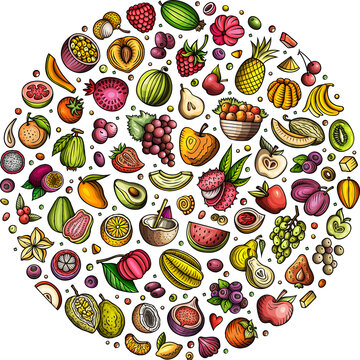 Assorted Fruits Circle Set