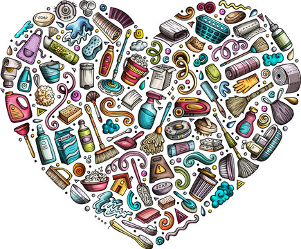 Cleaning Equipment Heart Illustration
