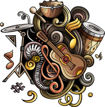 Classic music cartoon illustration 