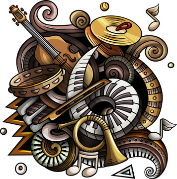 Classic music cartoon illustration 