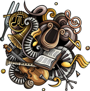 Classic music cartoon illustration 