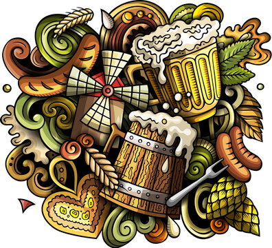 Beer detailed cartoon illustration 