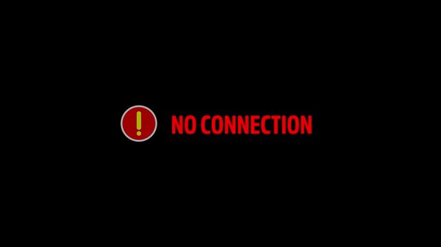 refresh network signal issue complete signal loss or in transparent background in 4K animation with alpha channel no network connectivity for mobile apps, online tools, and internet error alerts
