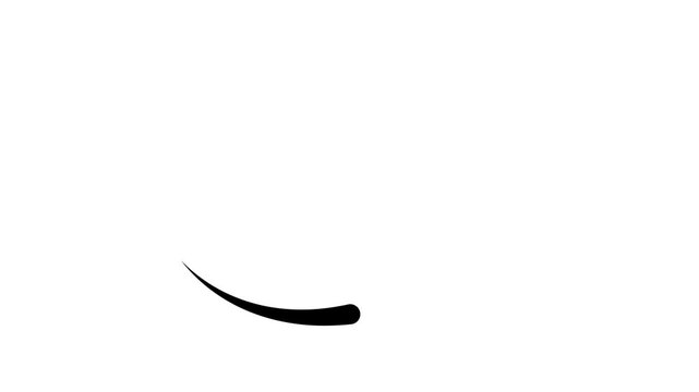 Animated black drop of liquid moving. Fluid effect. Looped video. Vector illustration isolated on white background. 