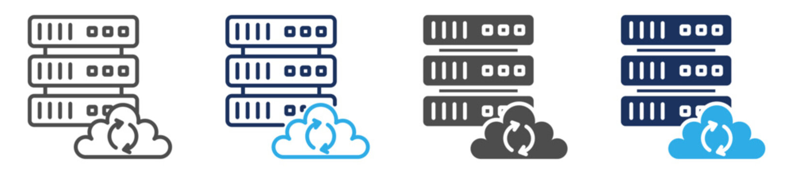 information data backup icon set multi concept