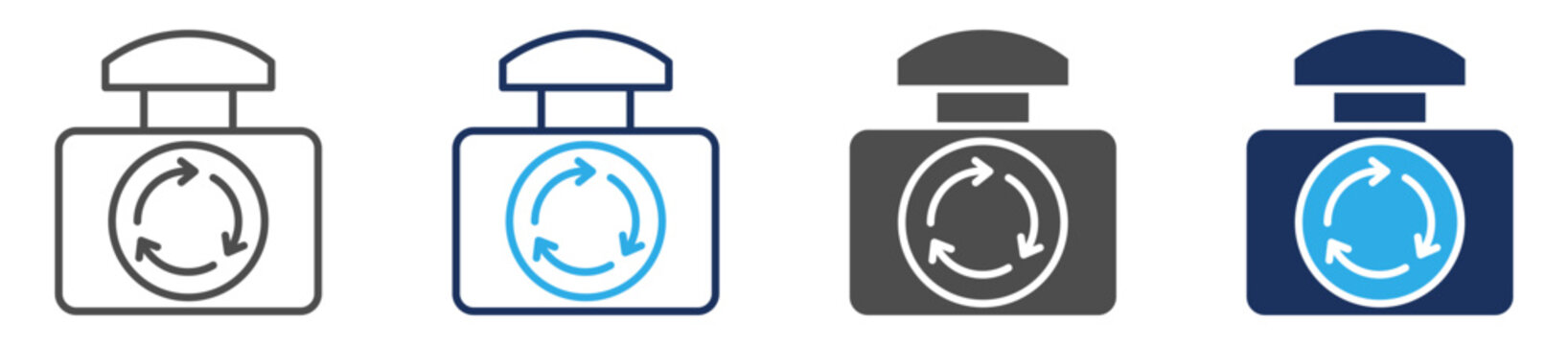 emergency shutdown icon set multi concept