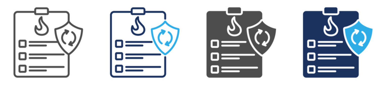 disaster recovery plan icon set multi concept
