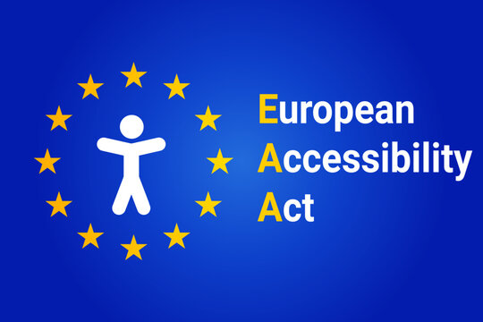 EU European Accessibility Act - EAA, highlighting regulatory compliance, social inclusion, and equal access standards. vector illustration