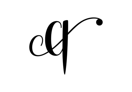 Elegant minimalist CR monogram script logo on white background