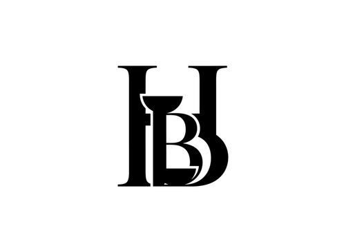 Elegant monogram logo with intertwined letters H and B
