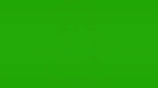 Fireworks explosion animation on green screen background, golden particle burst loop chroma key video