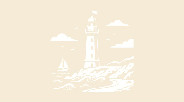 A tall white lighthouse standing alone 1.