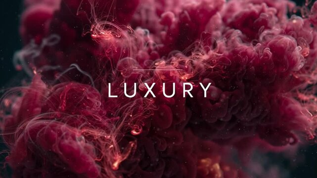 Colorful liquid patterns swirl and merge in a dynamic flow. The word luxury sits prominently in the center, emphasizing a feeling of richness within the liquid texture.