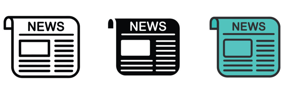 Newspaper icon news media press vector illustration