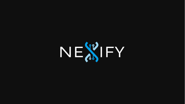 Nexify Logo Branding Design with Circuit Board X Symbol
