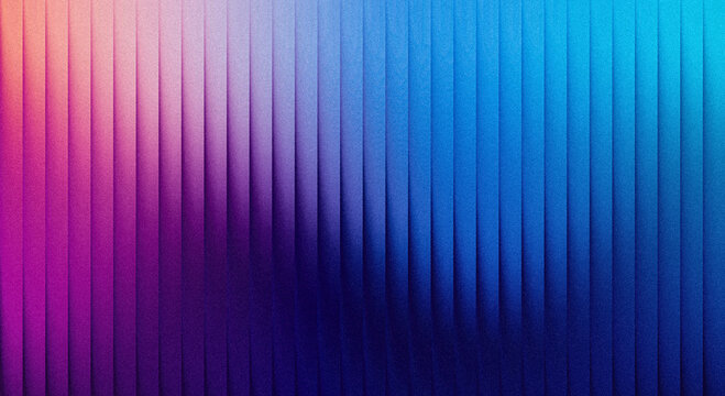 Vibrant gradient abstract background with vertical stripes, blending hues from pink to blue and grainy texture