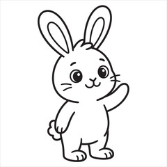 Fototapeta premium rabbit line art coloring page