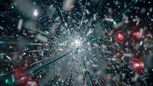 Colors burst forth from a dark background with bold letters at the center. Bright light rays shoot outward, creating an effect of motion and energy.