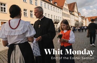 Whit monday celebration with clergy and traditional german attire pentecost monday traditional dress easter season religious event christian holiday christianity religion