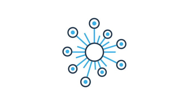 Abstract Network Connection Hub, Digital Communication, Data Flow, Technology Concept