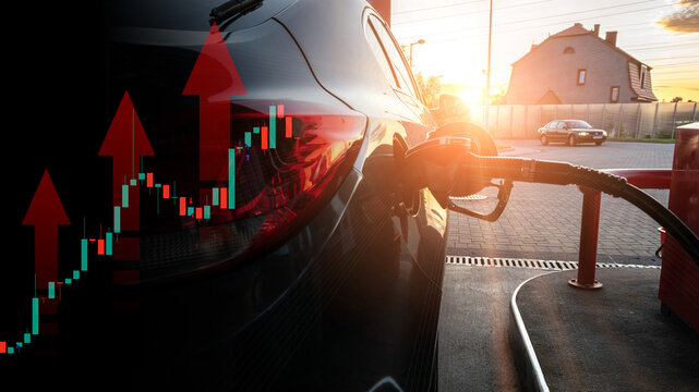 Transportation Costs Soar Financial Data Fuel Dispenser.