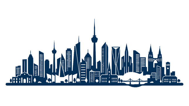 City Skyline with Tall Buildings.