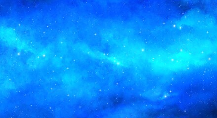 Blue Sky Cloud Border with Starry Night Sky and Dreamy Atmosphere © Mikky