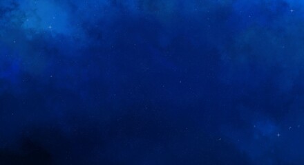 Dark Blue Outer Space Background with Bright Stars and Nebula Cloud Universe Illustration © Mikky
