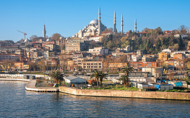 Obraz premium Daylight view with Suleyman Mosque in Istanbul Turkey