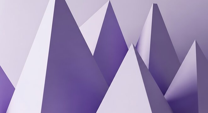 Abstract purple geometric background with 3D triangle mountain shapes